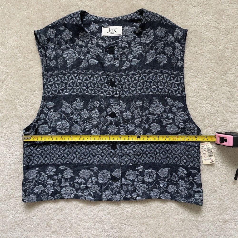 Jax Canada Vintage Womens Vest Blue Floral Size 10 NWT - Picture 3 of 9